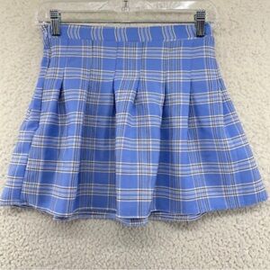 SHEIN Blue Checkered Mini Skirt